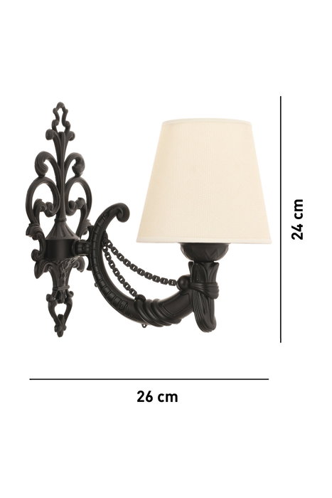 Opviq Gloria Lámpara de Pared Crema y Negro